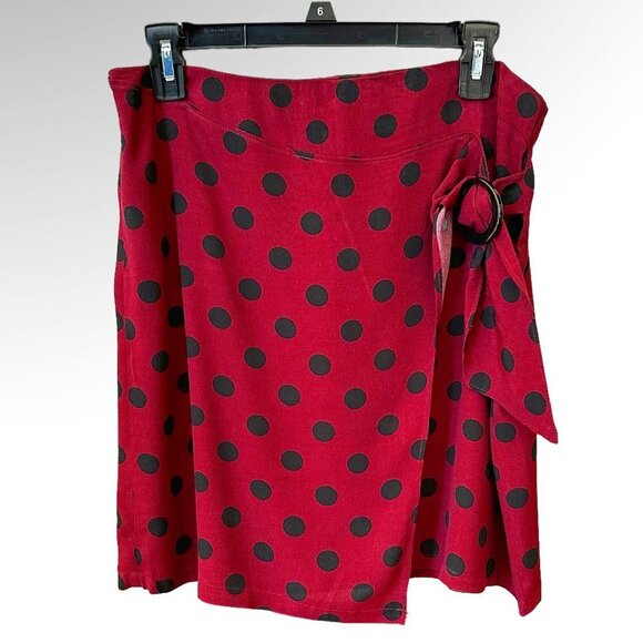 MNG Casual Womens Red/Black Polka Dot Skirt Sz S - Picture 1 of 5